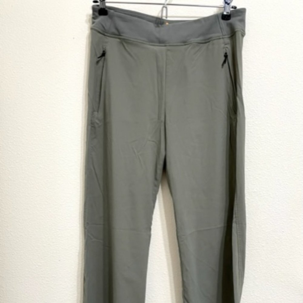 Lucy Activewear S EveryDay pant Khaki pockets zipper light wear stretch waist